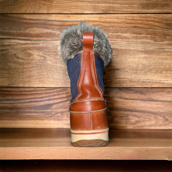 Waterproof, insulating winter boots for women. Blue, brown and red with plush. - Picture 4 of 5